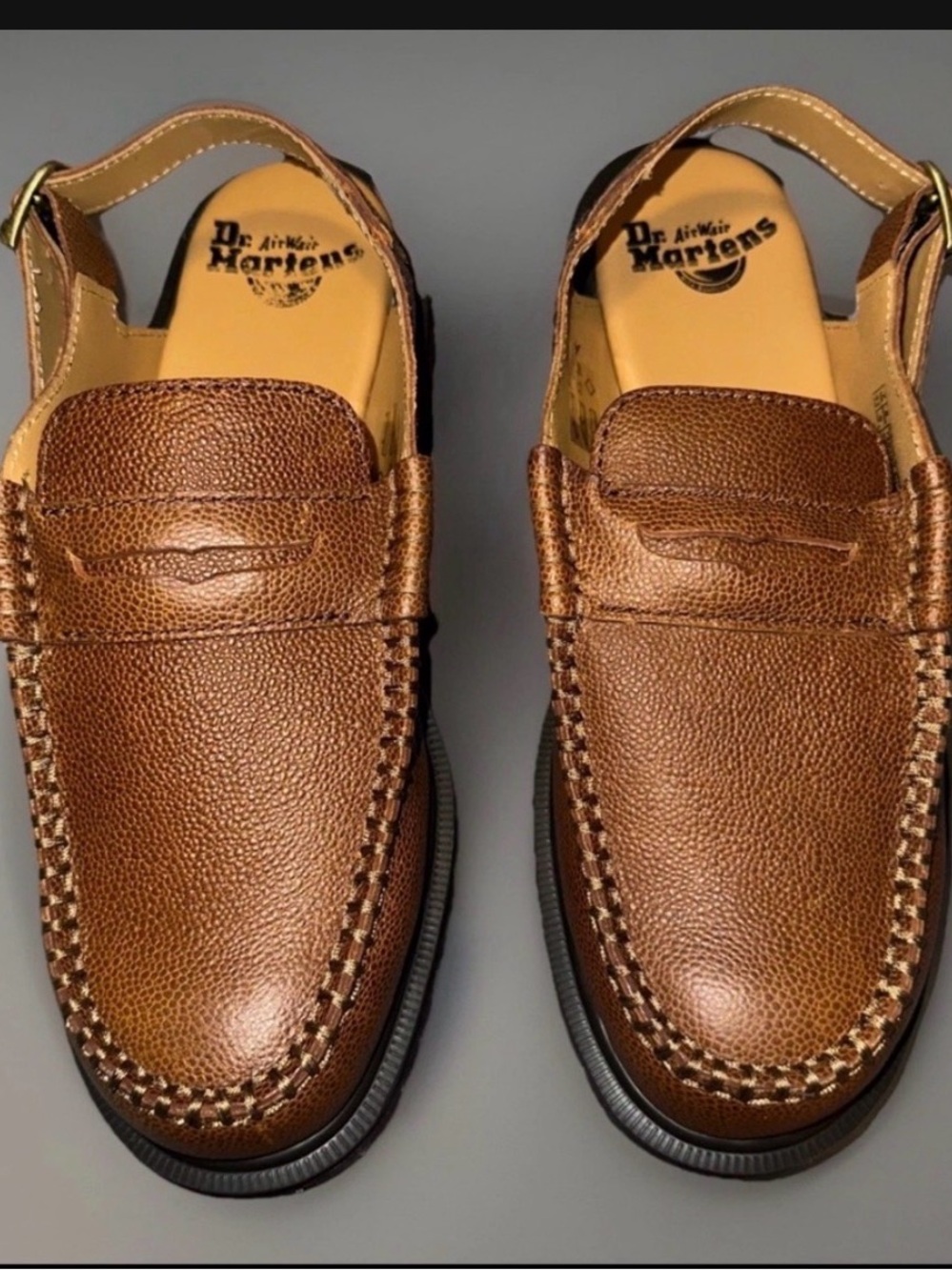 Dr. Martens Brown Leather Slingback Loafers